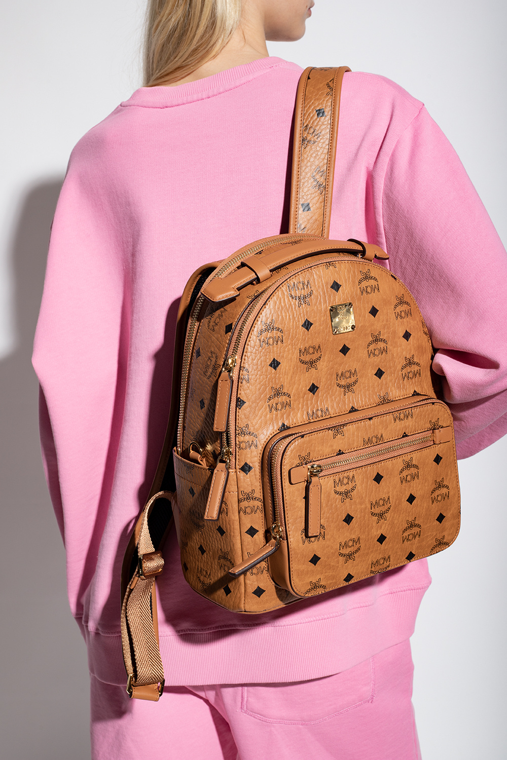 Mcm backpack with discount clutch